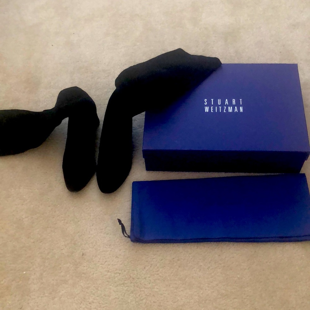 Stuart Weitzman Black Suede Stretch Boots